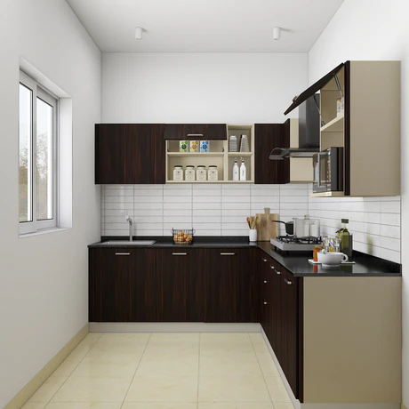 An L-Shaped Kitchen In Ebony